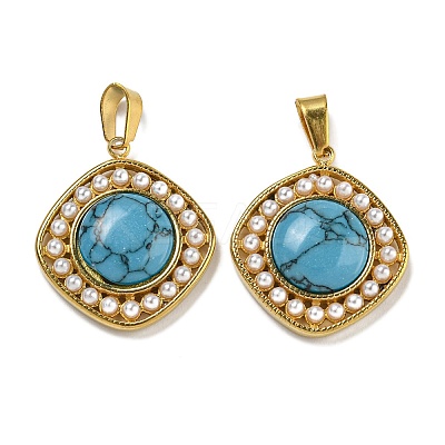 Synthetic Turquoise Pendants STAS-U024-16G-04-1