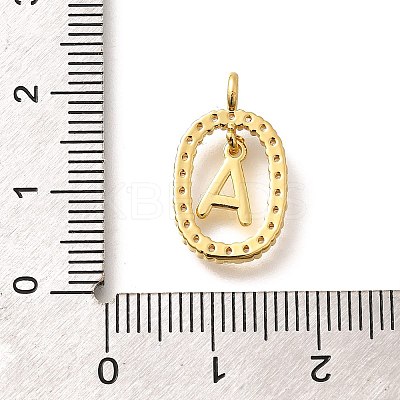 26Pcs Letter A~Z Brass Micro Pave Cubic Zirconia Pendants ZIRC-P123-01G-01-1