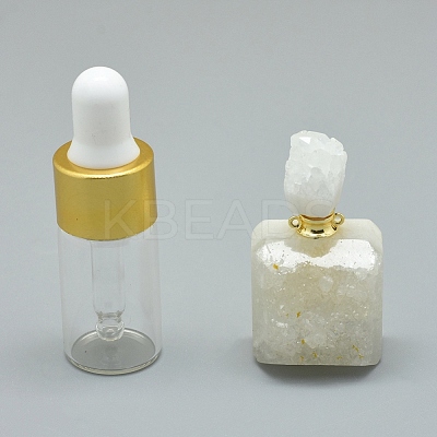Natural Agate Openable Perfume Bottle Pendants G-E556-18C-1