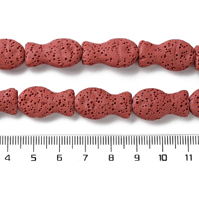 Fish Dyed Natural Lava Rock Beads Strands G-O126-01A-09-1