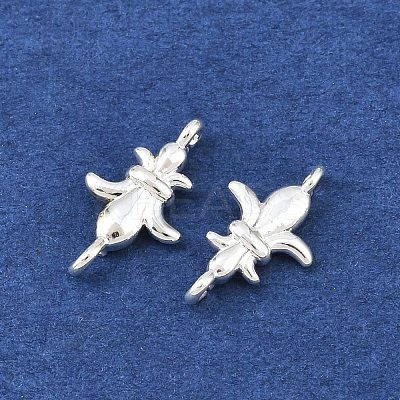 Brass Fleur De Lis Connector Charms KK-H524-04S-1