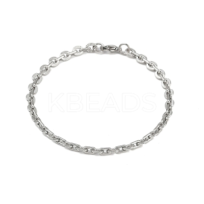 201 Stainless Steel Cuba Style Chian Bracelet for Men LS-BJEW-B138-06P-03-1