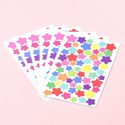 4 Bags Star Pattern DIY Paper Picture Stickers AJEW-FS0001-16-1