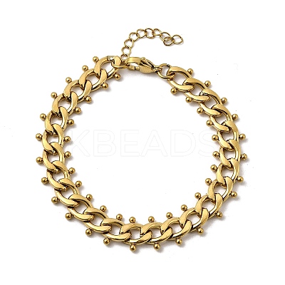 Punk Style 304 Stainless Steel Curn Chain Bracelets for Women BJEW-A044-01G-1
