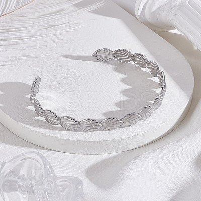 1Pc Stainless Steel Open Cuff Bangles for Women BJEW-LP0003-48A-1
