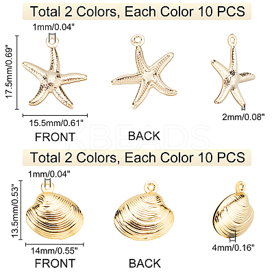 40Pcs 4 Style 304 Stainless Steel Pendants STAS-PH0003-83-1