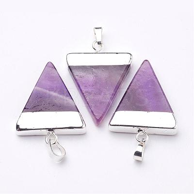 Triangle Shaped Natural Gemstone Pendants G-F0135-02P-1