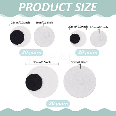 60 Pairs 3 Styles Felt Cabochons DIY-PH0033-22-1