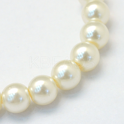 Baking Paint Glass Pearl Bead Strands HY-Q003-3mm-02-1