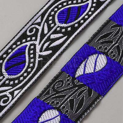 Polyester Jacquard Flower Ribbon OCOR-WH0100-05B-1