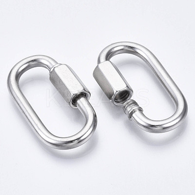 Non-Tarnish 304 Stainless Steel Screw Carabiner Lock Charms X-STAS-N087-25A-01-1