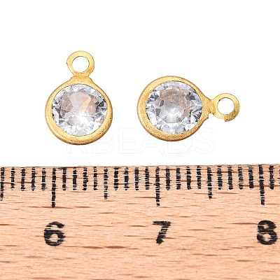 Brass+Cubic Zirconia Charms KK-T070-13C-A-1
