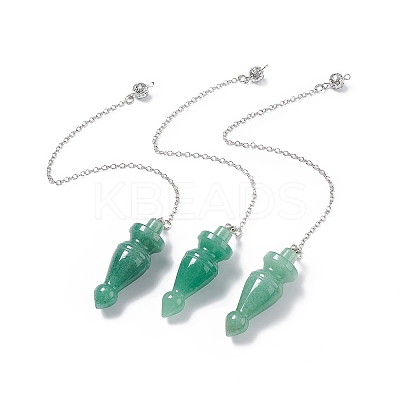Natural Green Aventurine Pointed Dowsing Pendulums AJEW-B020-03P-01-1