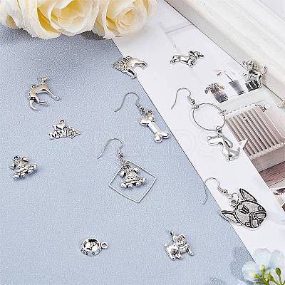 Tibetan Style Alloy Puppy Pendants TIBEP-SC0001-41AS-1