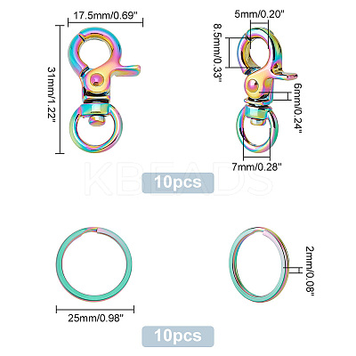 10Pcs Alloy Swivel Clasps FIND-PH0009-05-1