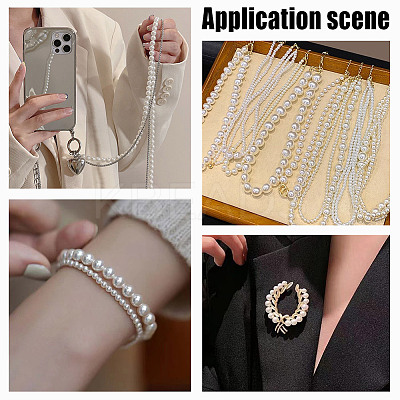 124Pcs 6 Styles Glass Imitation Pearl Beads GLAA-AR0001-65-1