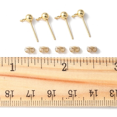 40Pcs 304 Stainless Steel Ball Post Stud Earring Findings STAS-FS0001-76G-1