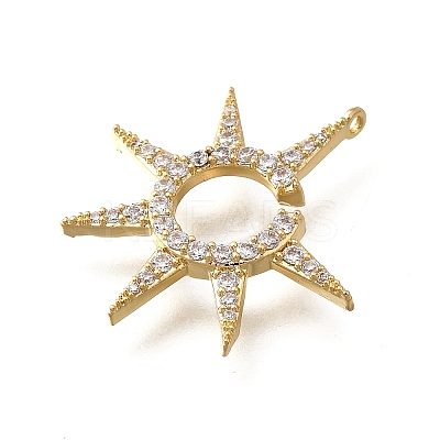 Brass Micro Pave Cubic Zirconia Pendants KK-Q035-07G-1