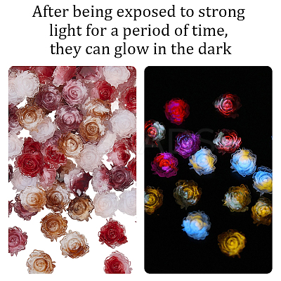 200Pcs 4 Colors Flower Resin Cabochons MRMJ-CY0001-01-1