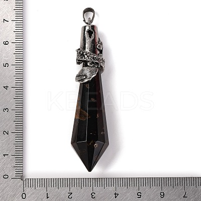 Natural Tiger Eye Pointed Big Pendants G-Q184-02L-AS-1