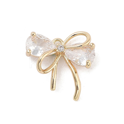 Brass with Clear Cubic Zirconia Pendants LS-KK-Z061-22G-1