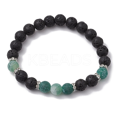 Natural Weathered Agate Stretch Bracelets BJEW-JB11101-1