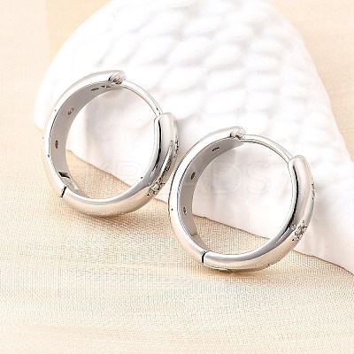 Brass Micro Pave Clear Cubic Zirconia Hoop Earrings EJEW-Z121-01P-1
