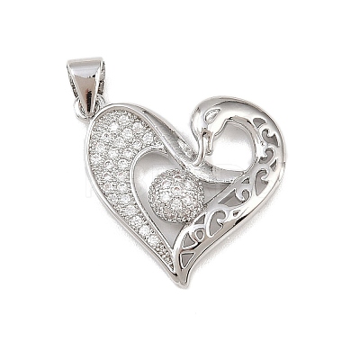 Brass Micro Pave Cubic Zirconia Pendants KK-P339-18P-1