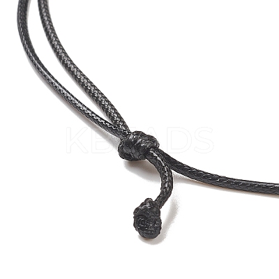 Natural Tiger Eye Bullet Pendant Necklace with Waxed Cords for Women NJEW-M196-02A-1