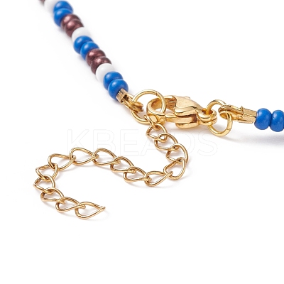 4Pcs 4 Colors Glass Seed Beaded Necklaces Set for Women NJEW-JN03950-1