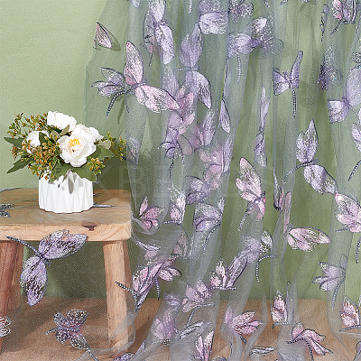 Butterfly & Dragonfly Pattern Polyester Fabric FIND-WH0816-050A-1