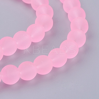 Baking Paint Transparent Glass Bead Strands X-GLAA-S031-8mm-20-1
