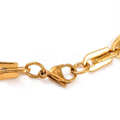 PVD Vacuum Plating 201 Stainless Steel Link Chain Bracelets BJEW-B078-84G-1
