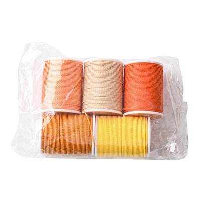 5 Rolls 5 Colors Round Waxed Polyester Cord YC-FS0001-02B-1