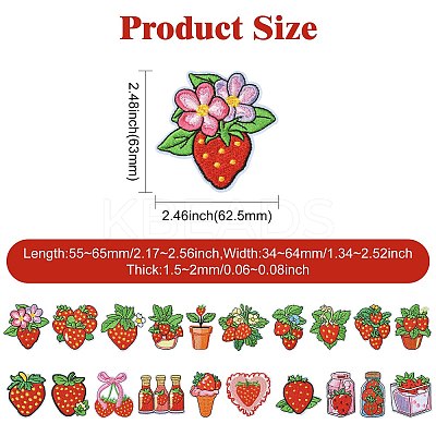 21Pcs 21 Styles Polyester Thread & Non-woven Fabric Iron on Patches DIY-CJ0003-13-1