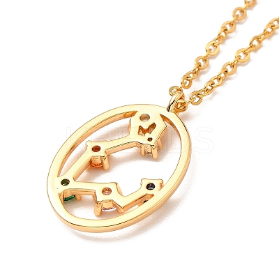 Colorful Cubic Zirconia Constellation Pendant Necklace NJEW-H166-01C-1