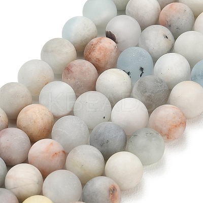 Natural Aquamarine Beads Strands G-P626-10mm-03-1