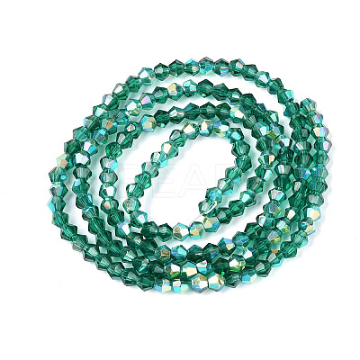 AB Color Plated Transparent Glass Beads Strands GLAA-G127-01P-1