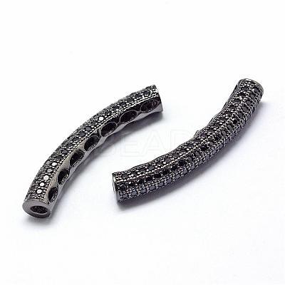 Rack Plating Brass Cubic Zirconia Beads ZIRC-S015-02B-1