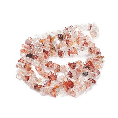 Natural Hematoid Quartz/Ferruginous Quartz Beads Strands F090-1