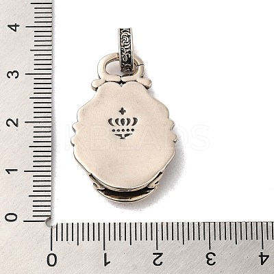 Rack Plating Brass Micro Pave Cubic Zirconia with Sea shell Pendants KK-Q795-15A-AS-1