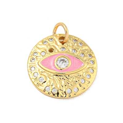Rack Plating Brass Micro Pave Cubic Zirconia Pendants KK-P277-26G-04-1