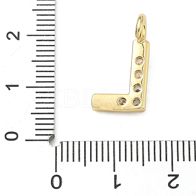 Brass Micro Pave Clear Cubic Zirconia Pendants KK-I476-01G-L-1