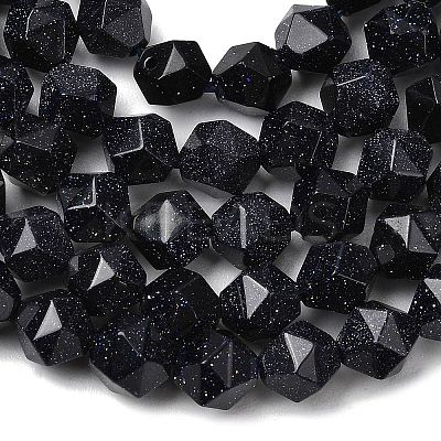 Synthetic Blue Goldstone Beads Strands G-Z119-A24-01-1