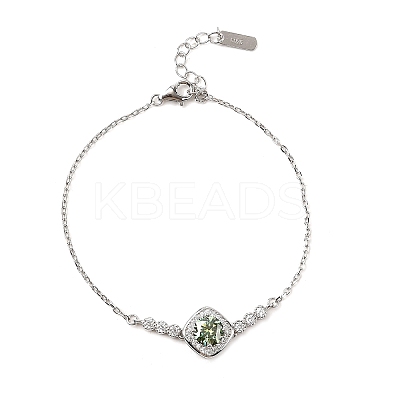 925 Sterling Silver Link Bracelets for Women BJEW-D346-01A-P-1