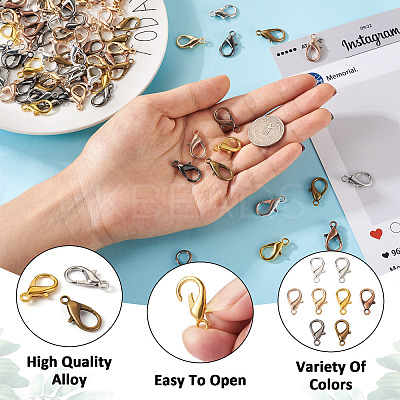 120Pcs 8 Colors Zinc Alloy Lobster Claw Clasps FIND-BT0001-22-1