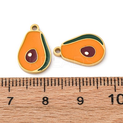 Fruit Seris 304 Stainless Steel Enamel Charms STAS-U060-03G-06-1