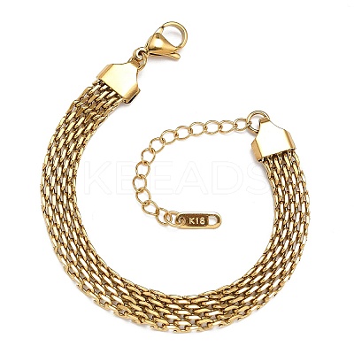 Ion Plating(IP) 304 Stainless Steel Mesh Chain Bracelet BJEW-G669-14G-1