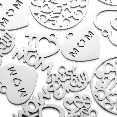 Non-Tarnish 30Pcs 5 Style Mother's Day Theme STAS-LS0001-85-1