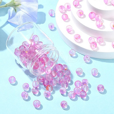 100Pcs Frosted Baking Paint Glass Beads DGLA-YW0001-36D-1